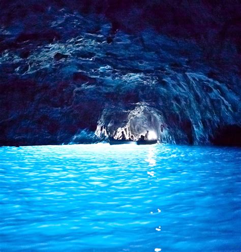 blue grotto of capri swimming.